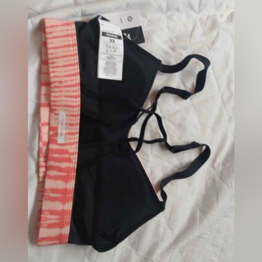 Reebok sport bra orange black